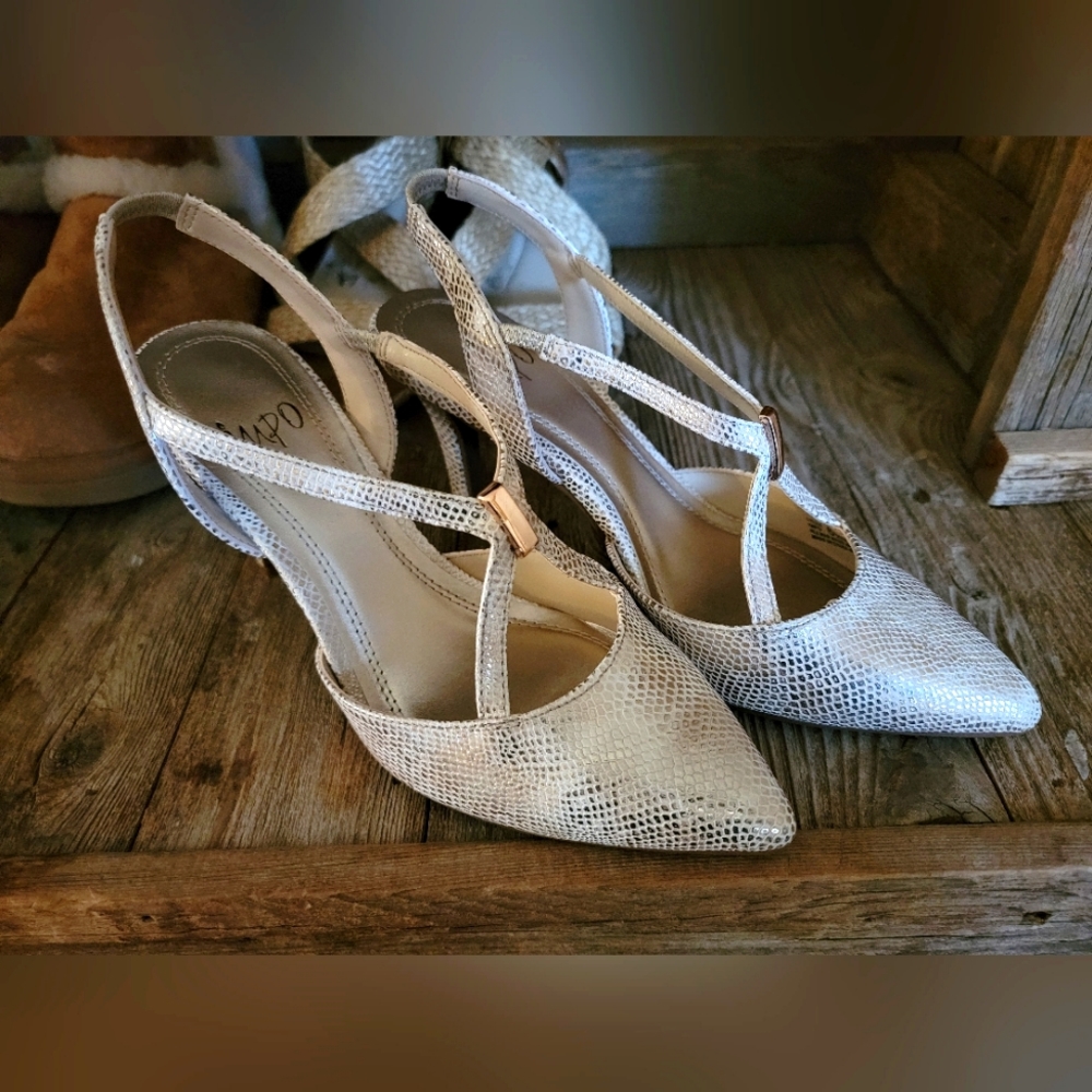 Brand new gold heels
